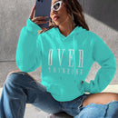 Moosta sudadera con capucha y cordon mujer, estampado "overrensando", otono