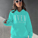 Moosta sudadera con capucha y cordon mujer, estampado "overrensando", otono