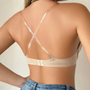 Sujetador con push-up de unicolor y espalda con tirantes cruzados sexy para mujer