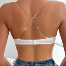 Sujetador con push-up de unicolor y espalda con tirantes cruzados sexy para mujer