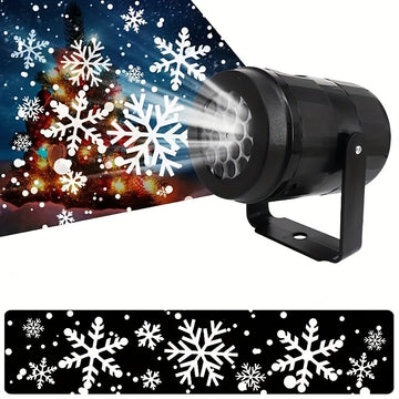 Luz de proyección de copos de nieve alimentada por USB - Iluminación de escenario LED festiva para Navidad y Pascua, decoración de fiestas para interiores y exteriores con escena de maravilla de invierno, luces de cuerda para jardines