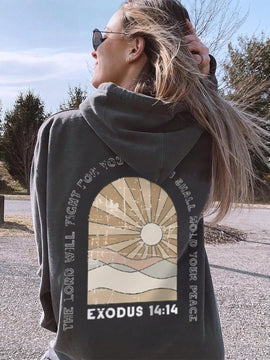 Nuevo sueter con capucha informal y suelto con estampado de sol para mujer, invierno 2024. nuestro sueter con capucha para mujer combina un diseno elegante con telas suaves para actualizar tu guardarropa.