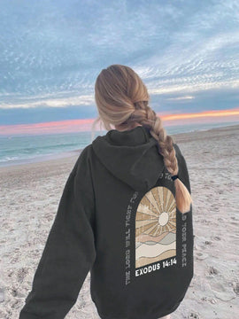 Nuevo sueter con capucha informal y suelto con estampado de sol para mujer, invierno 2024. nuestro sueter con capucha para mujer combina un diseno elegante con telas suaves para actualizar tu guardarropa.