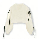 Essnce cardigan informal de mujer con un solo botonadura y lazo de cinta para otono/invierno