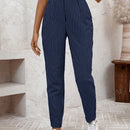 Lune pantalones casuales estriados nauticos entallados para mujer, otono