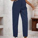Lune pantalones casuales estriados nauticos entallados para mujer, otono