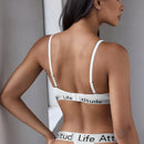 Easyfave set de 3 piezas sujetador informal con estampado de letras para mujer