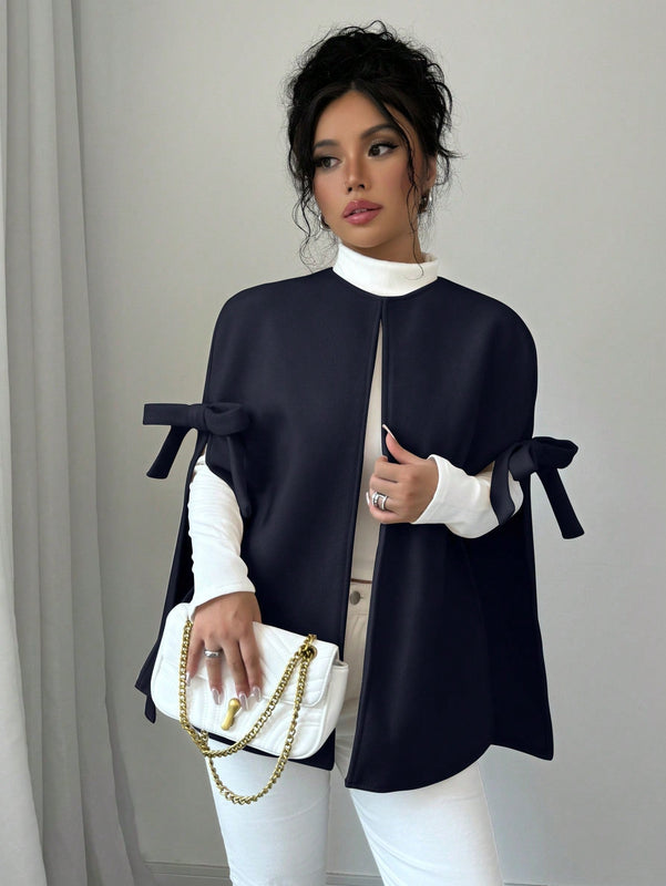 Elenzya abrigo de mujer casual de lana con decoracion de mono para otono, prenda exterior