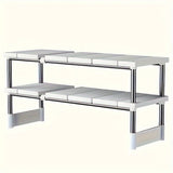 Organizador Ajustable y Versátil para Debajo del Fregadero - Acero Inoxidable y Plástico, Estante de Almacenamiento Multinivel para Armarios de Cocina y Baño, Diseño que Ahorra Espacio