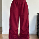 Coolane pantalon de chandal de pierna ancha, de talle medio, con cremallera, textura de decoracion y pierna ancha, para mujer, de otono/invierno
