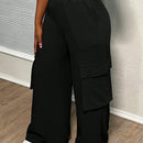 Slayr pantalones casuales de trabajo de estilo ancho con bolsillos y estampado floral gris para mujeres-c