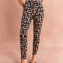 Poeselle pantalones casuales rectos con bolsillos y estampado de leopardo para mujer