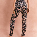 Poeselle pantalones casuales rectos con bolsillos y estampado de leopardo para mujer