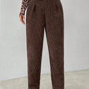 Petite pantalones de pana para mujer con cintura elastica en la parte trasera, apropiados para otono e invierno