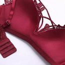 Nuevo sujetador inalambrico gris para mujer con escote cruzado y efecto push up