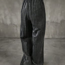 Friful pantalones casuales de pierna recta de tela texturizada para mujeres