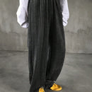 Friful pantalones casuales de pierna recta de tela texturizada para mujeres