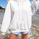 Ezwear sudadera holgada con capucha y estampado grafico cristiano "amar como jesus" con cara sonriente y texto para mujer