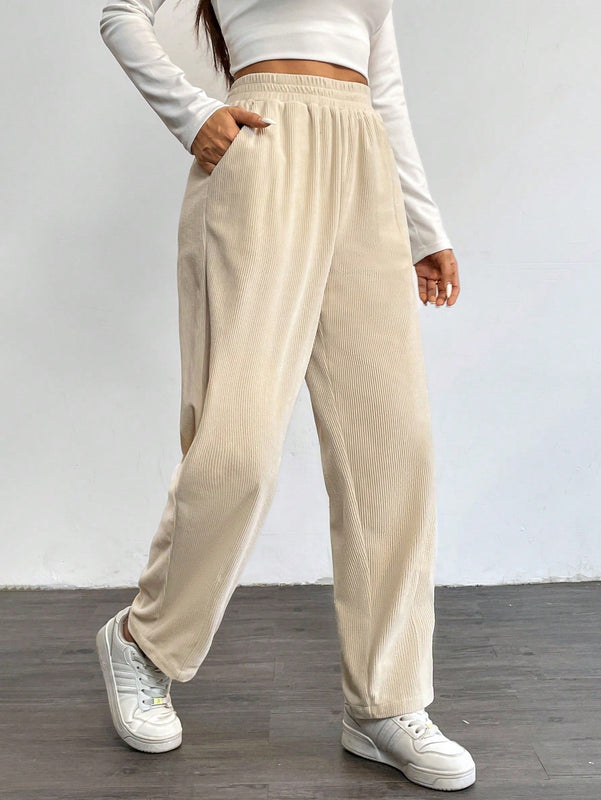 Lune pantalones termicos basicos de unicolor casual para mujer para otono/invierno