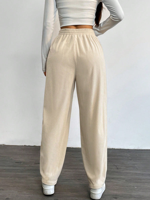 Lune pantalones termicos basicos de unicolor casual para mujer para otono/invierno