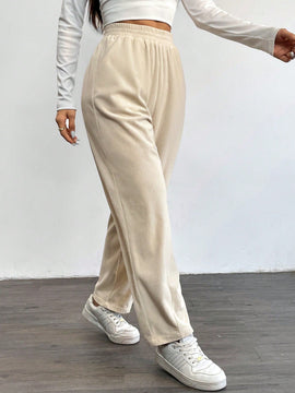 Lune pantalones termicos basicos de unicolor casual para mujer para otono/invierno
