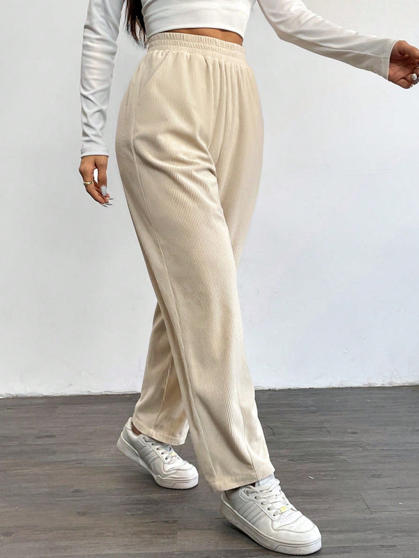 Lune pantalones termicos basicos de unicolor casual para mujer para otono/invierno