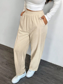 Lune pantalones termicos basicos de unicolor casual para mujer para otono/invierno