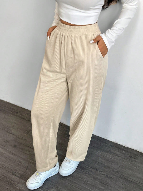 Lune pantalones termicos basicos de unicolor casual para mujer para otono/invierno