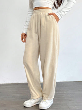 Lune pantalones termicos basicos de unicolor casual para mujer para otono/invierno