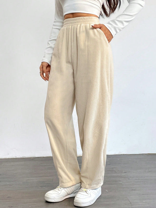 Lune pantalones termicos basicos de unicolor casual para mujer para otono/invierno