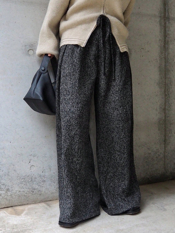 Friful pantalones anchos casuales sueltos con bolsillos y cintura con lazo para mujer