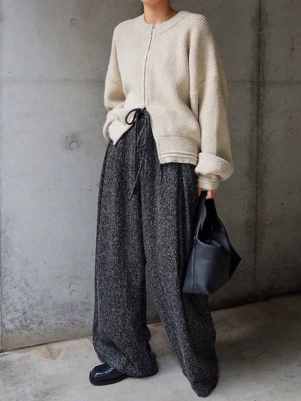 Friful pantalones anchos casuales sueltos con bolsillos y cintura con lazo para mujer