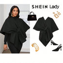 Lady poncho para mujer con diseno de drapeado en la cintura y lazo