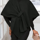 Lady poncho para mujer con diseno de drapeado en la cintura y lazo