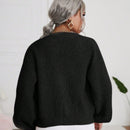Frenchy cardigan de punto de manga larga, unicolor, con escote en v y botones frontales, versatil y casual