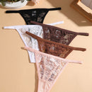 Set de 5 pantaletas de encaje floral con talle bajo sexy para mujer