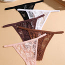 Set de 5 pantaletas de encaje floral con talle bajo sexy para mujer