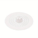 1 recolector de cabello de silicón para ducha y fregadero, diseño circular con agujeros de drenaje, fácil de instalar, opciones en blanco y negro, ideal para baño o cocina, filtro perforado, atrapapelos para ducha