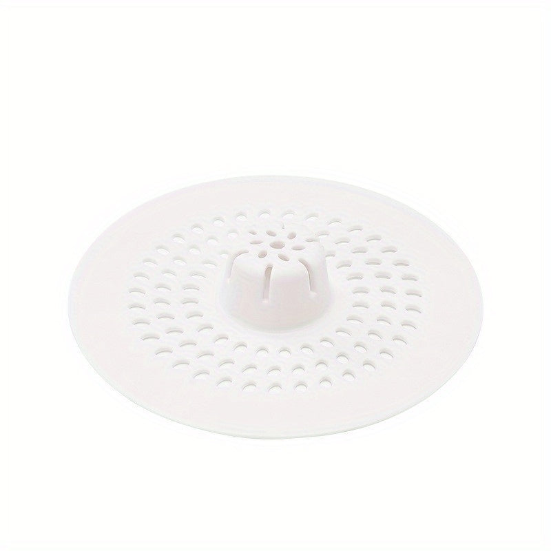1 recolector de cabello de silicón para ducha y fregadero, diseño circular con agujeros de drenaje, fácil de instalar, opciones en blanco y negro, ideal para baño o cocina, filtro perforado, atrapapelos para ducha