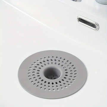 1 recolector de cabello de silicón para ducha y fregadero, diseño circular con agujeros de drenaje, fácil de instalar, opciones en blanco y negro, ideal para baño o cocina, filtro perforado, atrapapelos para ducha