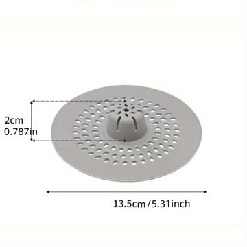 1 recolector de cabello de silicón para ducha y fregadero, diseño circular con agujeros de drenaje, fácil de instalar, opciones en blanco y negro, ideal para baño o cocina, filtro perforado, atrapapelos para ducha