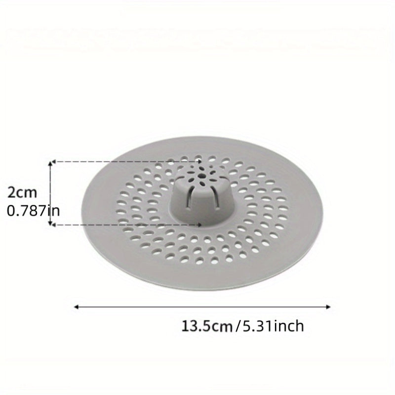 1 recolector de cabello de silicón para ducha y fregadero, diseño circular con agujeros de drenaje, fácil de instalar, opciones en blanco y negro, ideal para baño o cocina, filtro perforado, atrapapelos para ducha