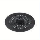 1 recolector de cabello de silicón para ducha y fregadero, diseño circular con agujeros de drenaje, fácil de instalar, opciones en blanco y negro, ideal para baño o cocina, filtro perforado, atrapapelos para ducha