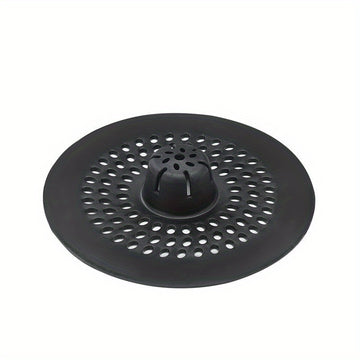 1 recolector de cabello de silicón para ducha y fregadero, diseño circular con agujeros de drenaje, fácil de instalar, opciones en blanco y negro, ideal para baño o cocina, filtro perforado, atrapapelos para ducha