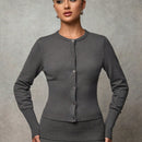 Bae cardigan de mujer para otono/invierno de color gris con decoracion de botones, acogedor y suave, adecuado para el dia de accion de gracias, halloween, navidad, oficina, escuela, citas, fiestas, uso casual