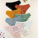 7 piezas/paquete bragas tipo tanga transparentes y de encaje sexy para mujer
