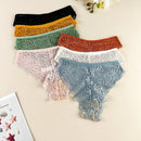 7 piezas/paquete bragas tipo tanga transparentes y de encaje sexy para mujer