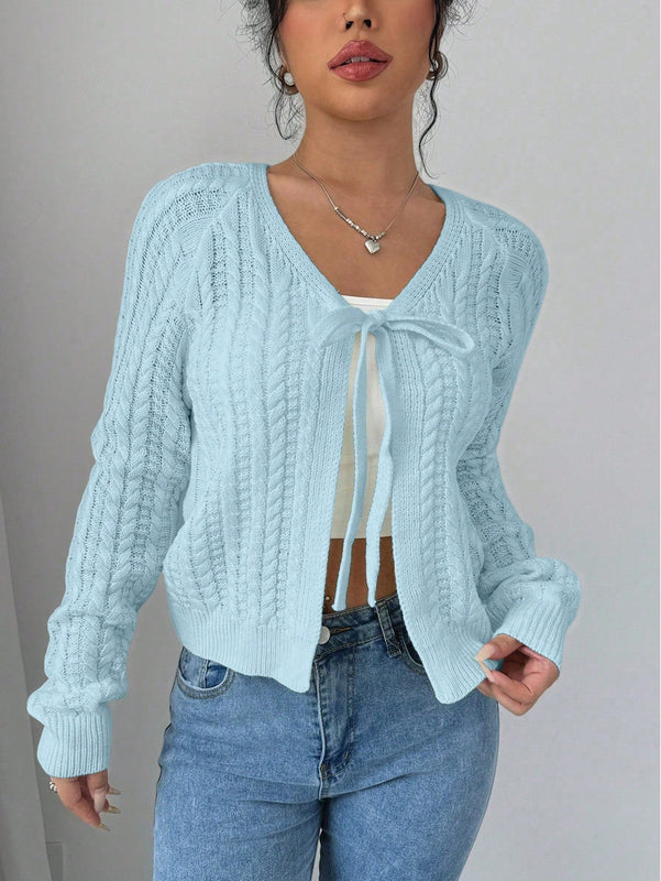 Essnce cardigan de mujer de manga larga con estampado floral 3d con lazo delantero, de estilo frances casual y versatil