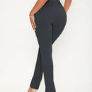 Sxy pantalones largos informales de unicolor con dobladillo dividido para mujeres