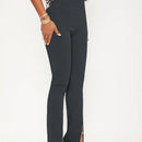Sxy pantalones largos informales de unicolor con dobladillo dividido para mujeres